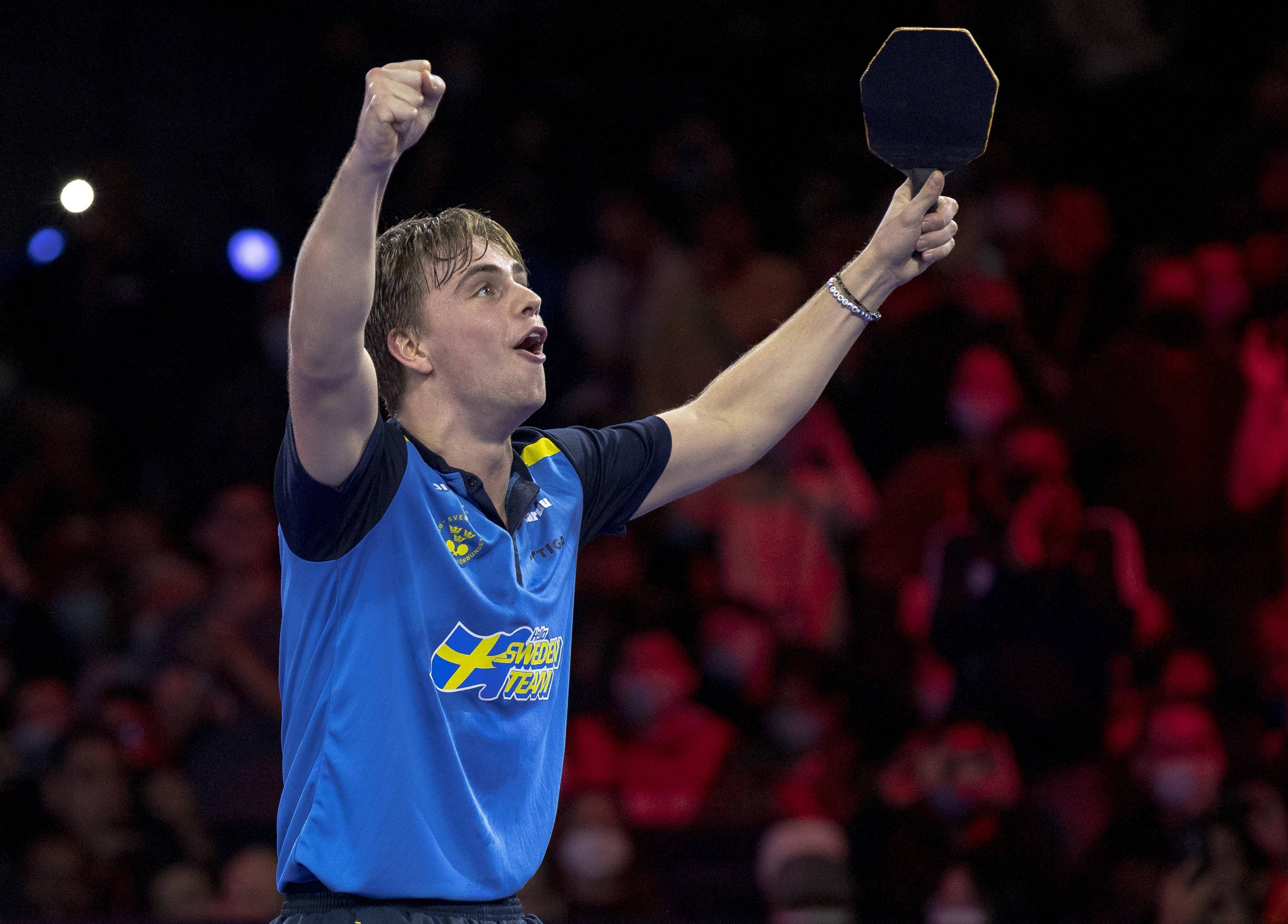 瑞典乒乓球选手赢得决赛胜利
